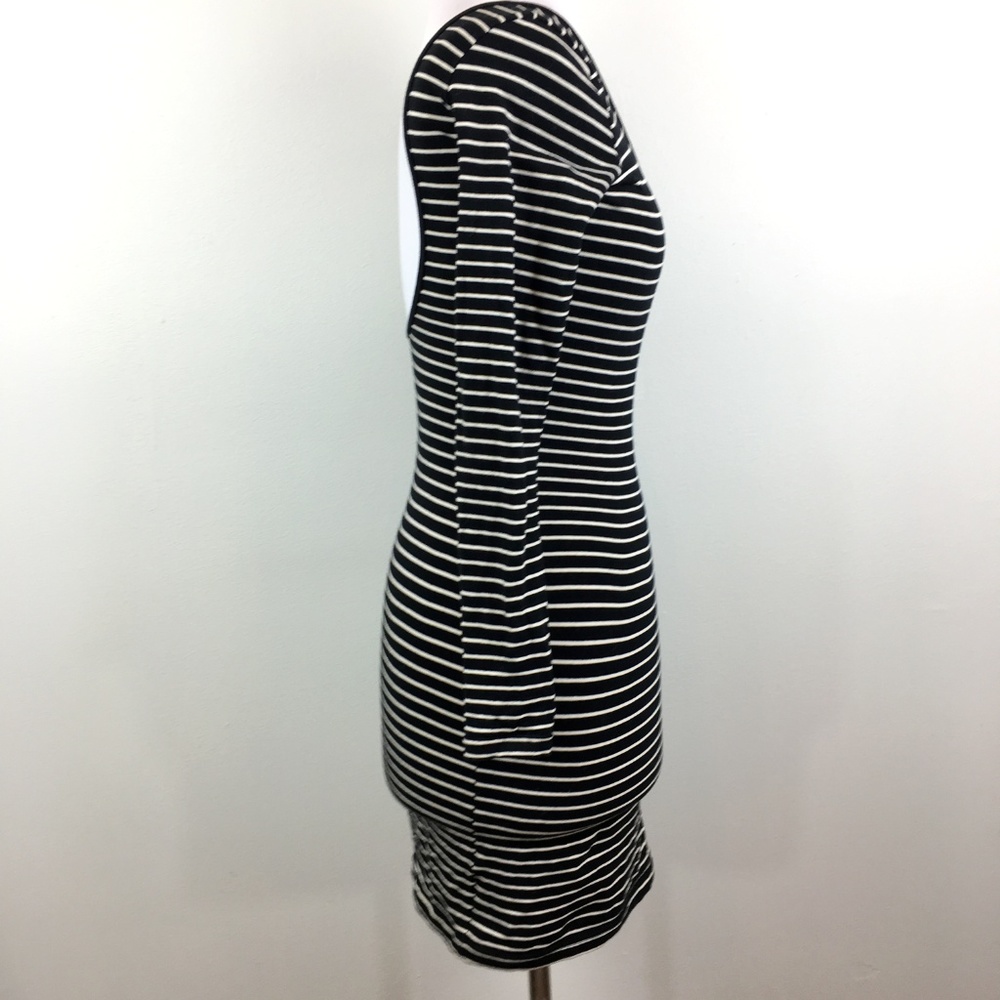 American Apparel M striped bodycon dress sleeves - Picture 4 of 8